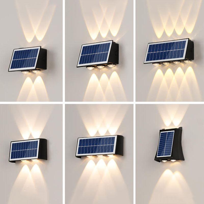 High Lumen Outdoor Solar Wall Light Up And Down Led Lamp Waterproof Garden Fence Porch Patio Lights Decoration Wall Lamp