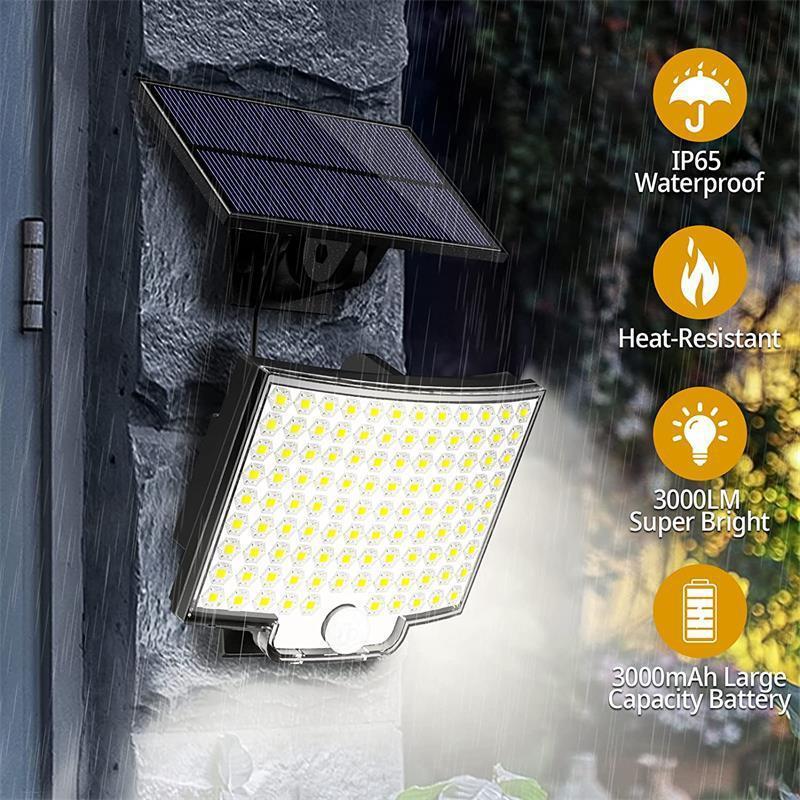 128 LED Solar Light PIR Motion Sensor Outdoor Solar Lamp IP65 Waterproof Wall Light Solar Sunlight Powered Garden street light