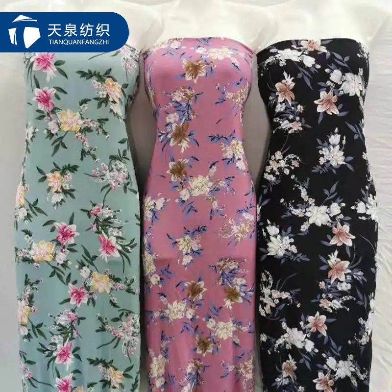 30S 32S 45S 3D effect 100 floral digital rayon printed viscose rayon fabric woven spun rayon challis fabric kain manufacturers