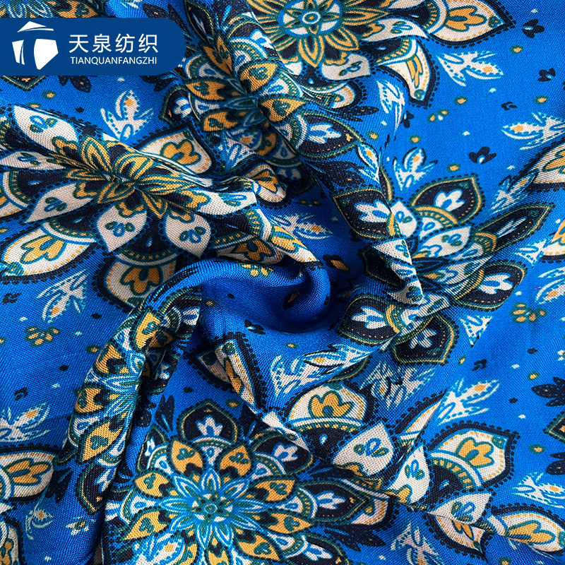 30S 32S 45S 3D effect 100 floral digital rayon printed viscose rayon fabric woven spun rayon challis fabric kain manufacturers