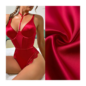 Wholesale women sexy lingerie fabric 50D 75D satin fabric price per meter custom style floral printed satin fabric