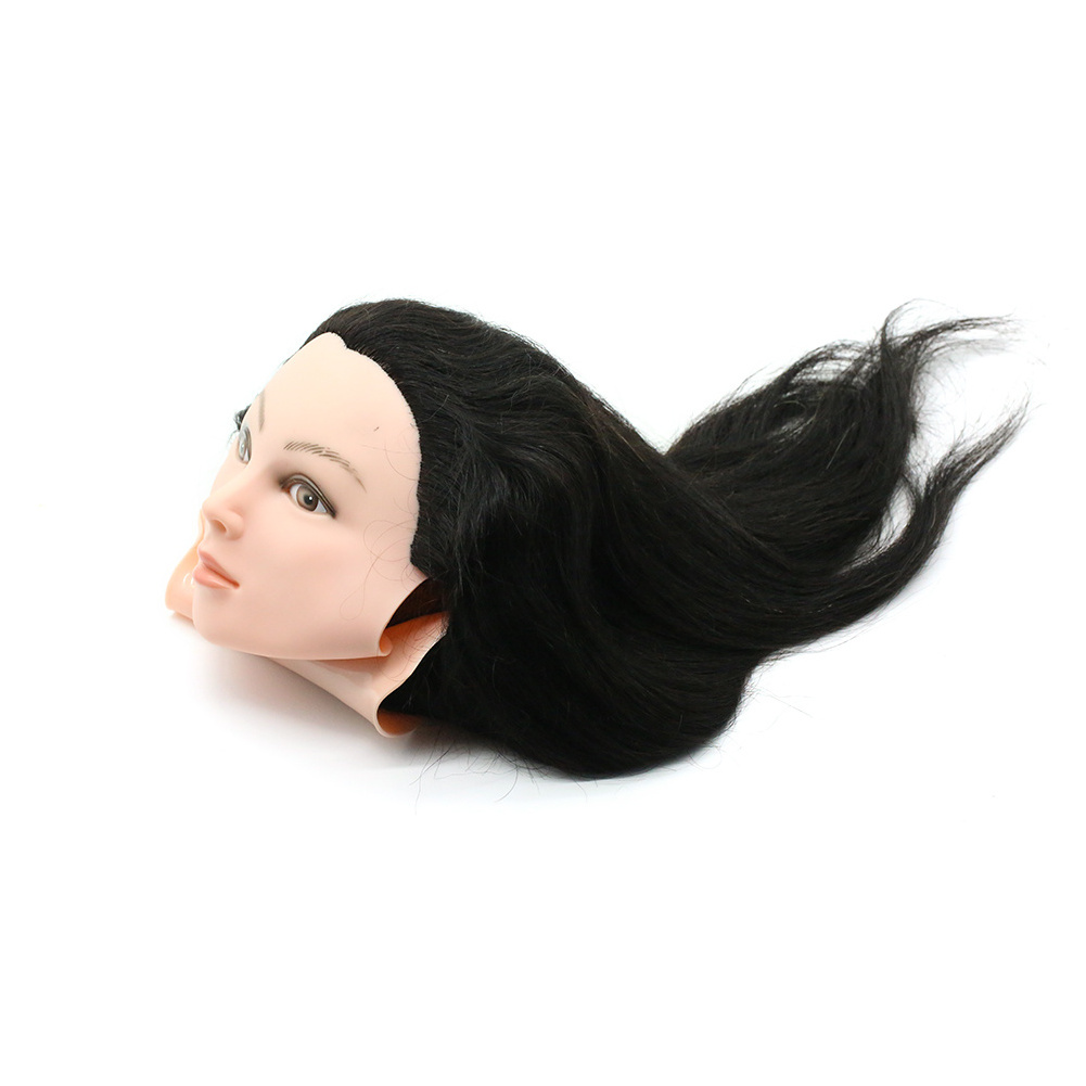 100% Human Hair training head Mannequin American Salon Practice Hairdresser Training Dummy Doll Head