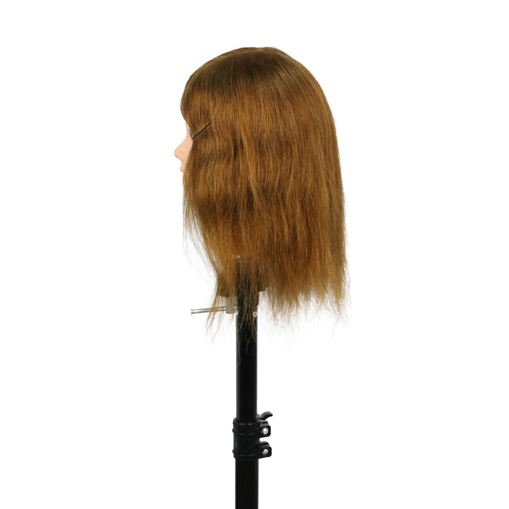 Top selling hair dressing headform 12inch 4# 100%human hair hairdressing afro training mannequin head