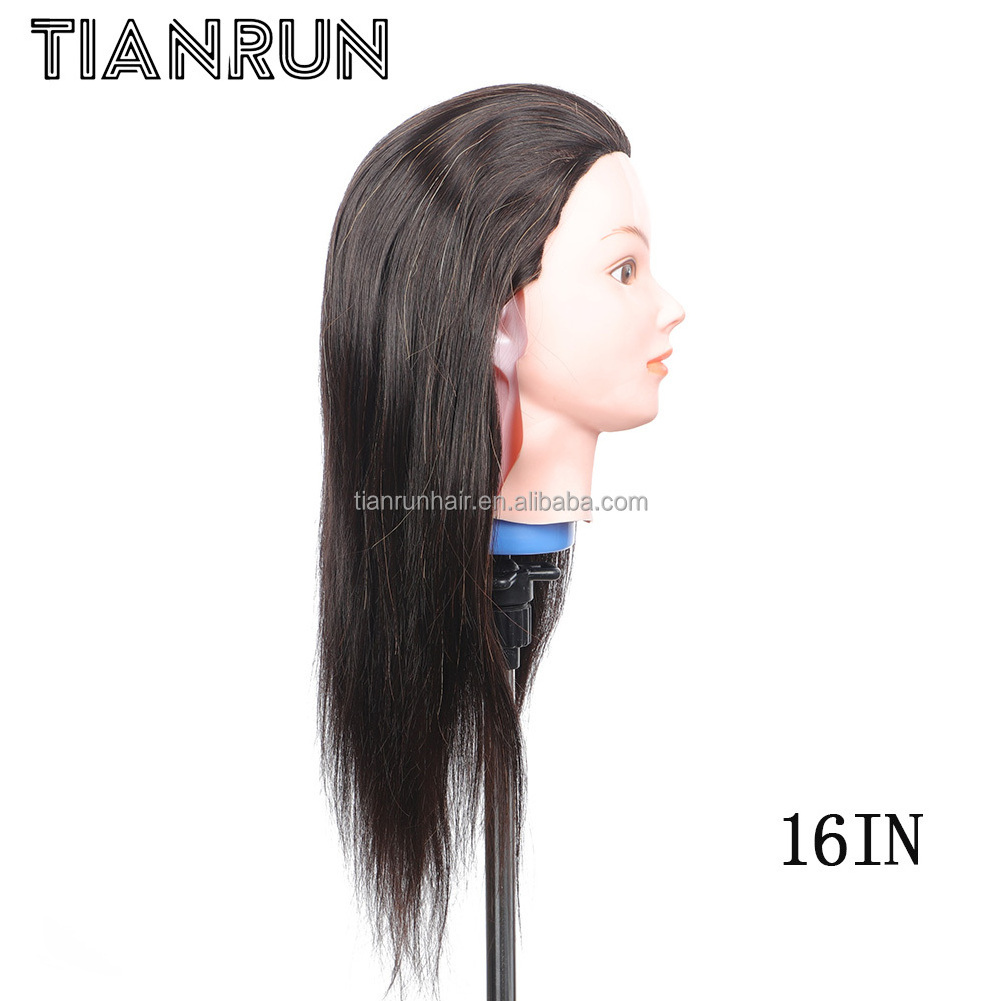 100% Human Hair training head Mannequin American Salon Practice Hairdresser Training Dummy Doll Head