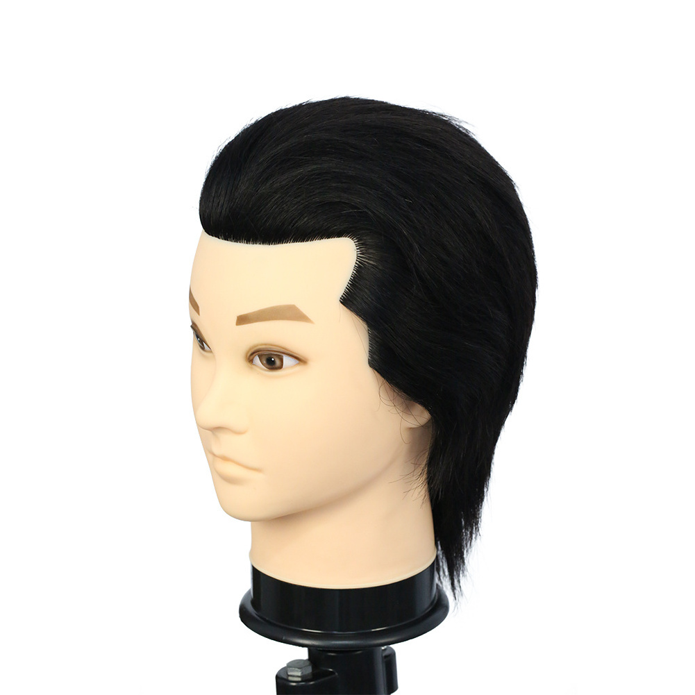 Wholesale High Quality 100% Human Hair Salon Barber Mannequin Doll Practice Male Training Head for Hairdressers