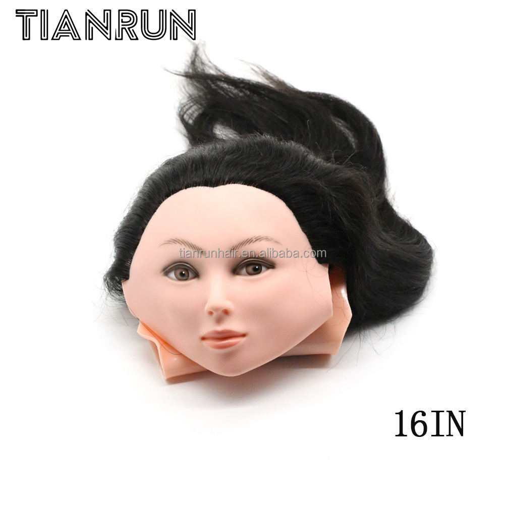 100% Human Hair training head Mannequin American Salon Practice Hairdresser Training Dummy Doll Head