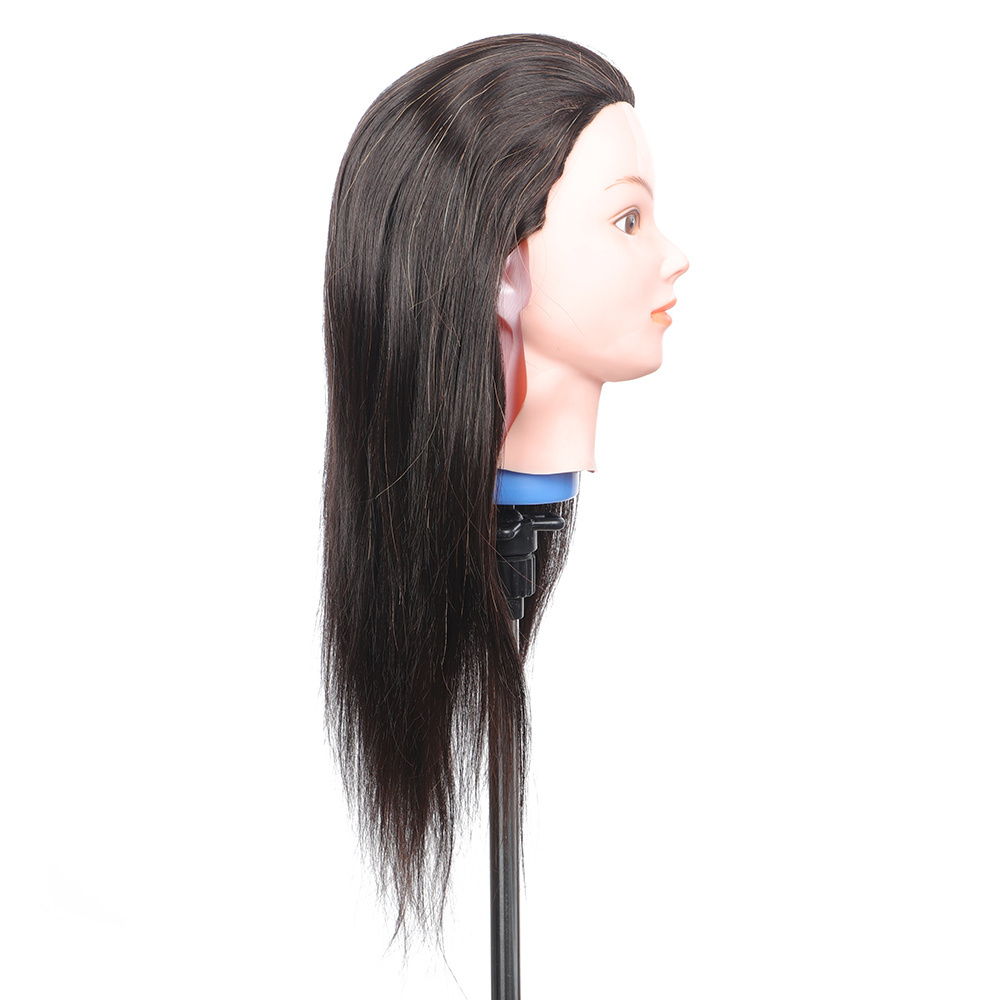 100% Human Hair training head Mannequin American Salon Practice Hairdresser Training Dummy Doll Head