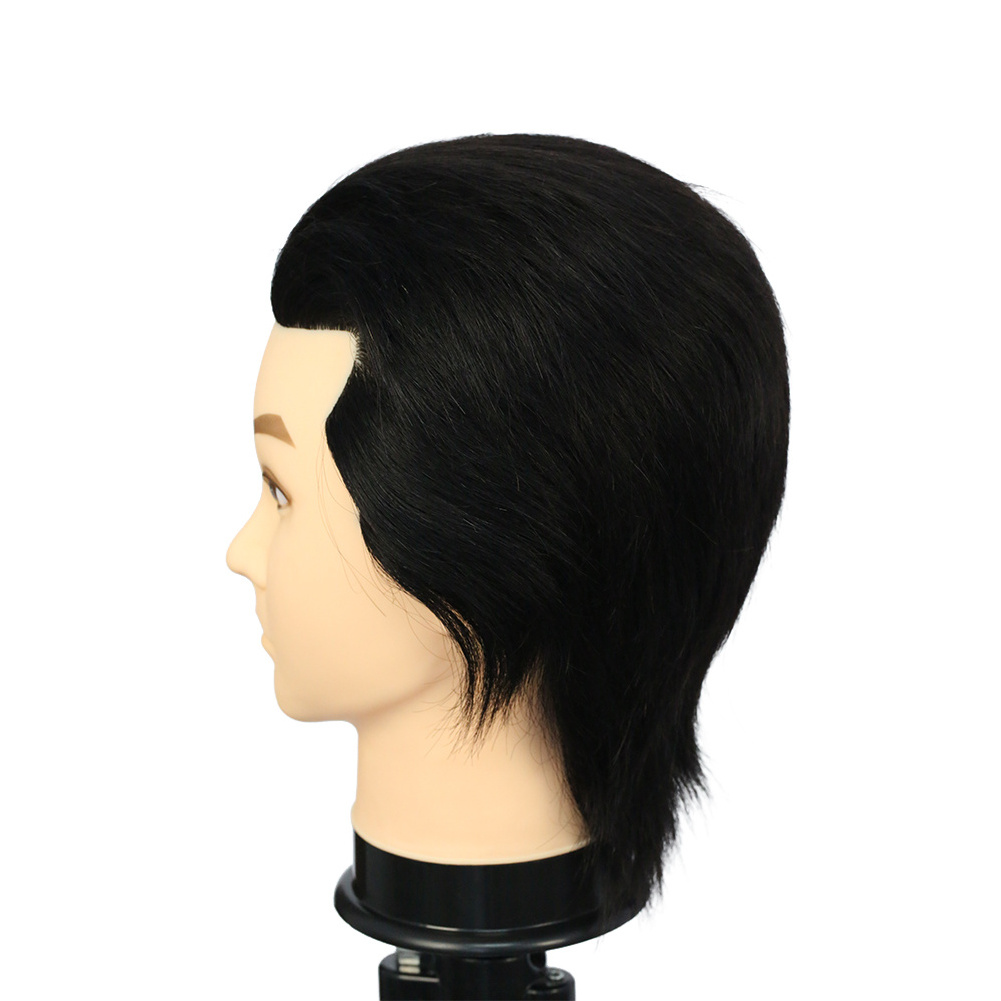 Wholesale High Quality 100% Human Hair Salon Barber Mannequin Doll Practice Male Training Head for Hairdressers