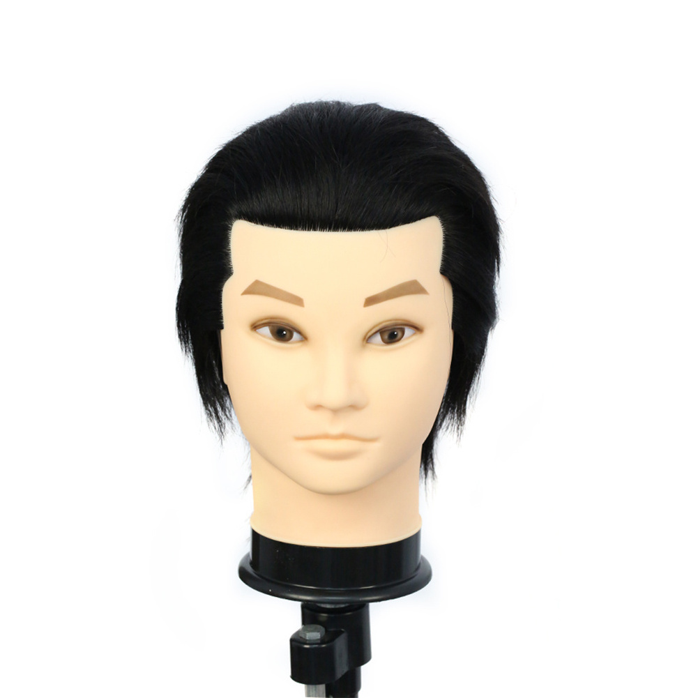 Wholesale High Quality 100% Human Hair Salon Barber Mannequin Doll Practice Male Training Head for Hairdressers