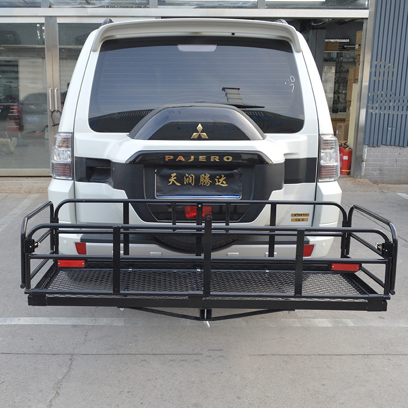 High Quality Trailer hitch mount cargo carrier rear folding luggage basket rack car truck box  For Universal