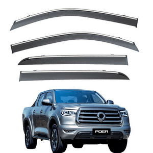 Exterior accessories Black Window Deflectors Door Visor Sun Rain Guard  For Great Wall Poer PAO Cannon