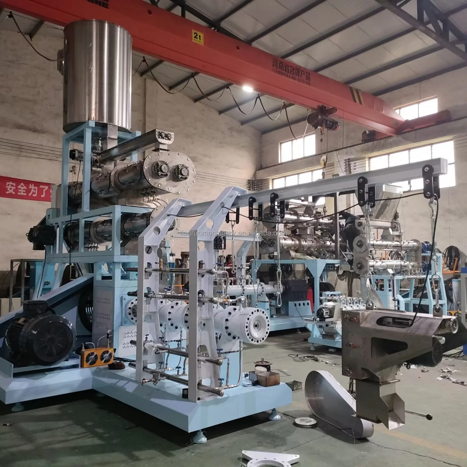 factory supplier low price industrial twin screw floating fish feed Cat pet food processing machine extrusion equipment