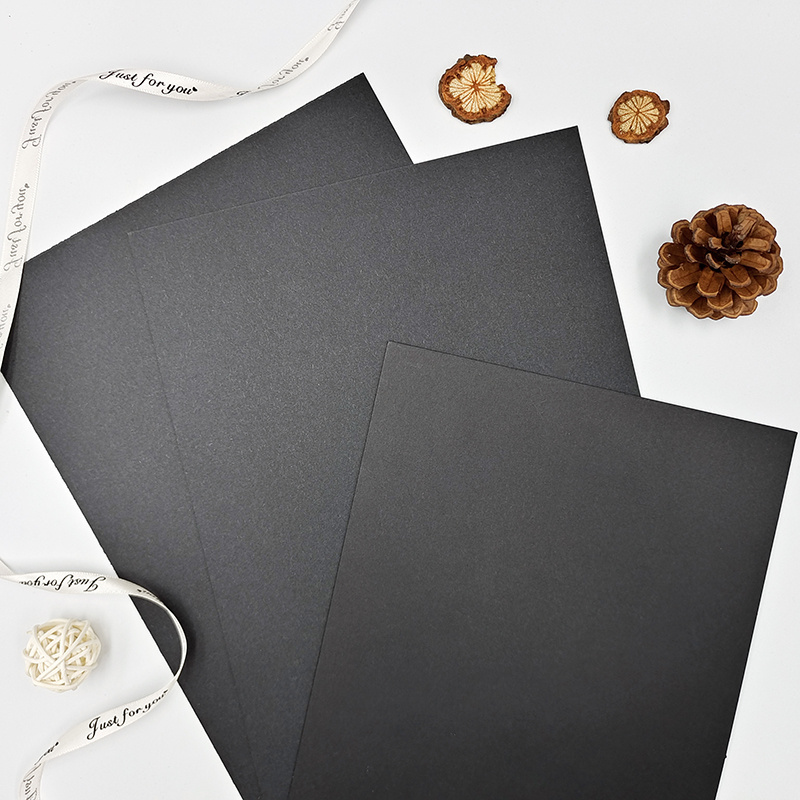 Great for DIY crafts cards black cardboard sheets packaging custom luxury cardboard black paper for magnetic box