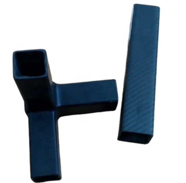 High Quality 2 way/3 way/4 way carbon fiber curved square tube joints carbon fiber tube connectors