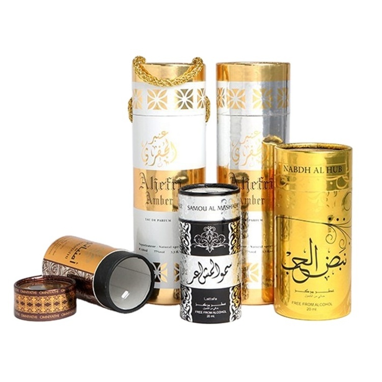 Factory Direct Sale High Quality Gold Paper Tea Tube Packaging Paper Canister