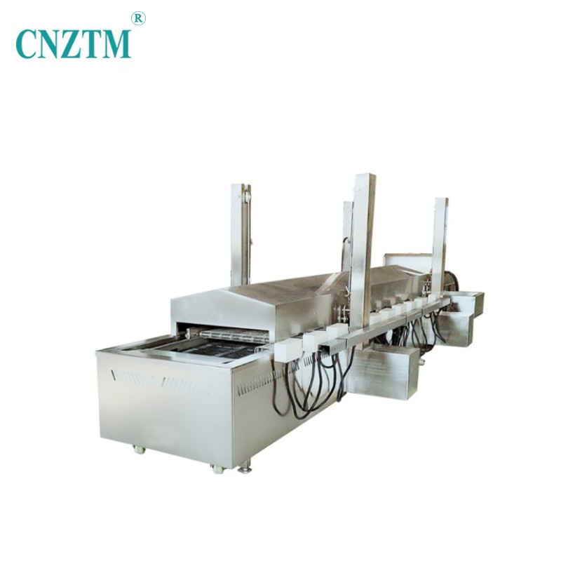 Commercial Frying Machine Continuous Oil Fryers Big Capacity Fish Crisps Continuous Tulumba Falafel Surimi Chicken Nugget Fryer