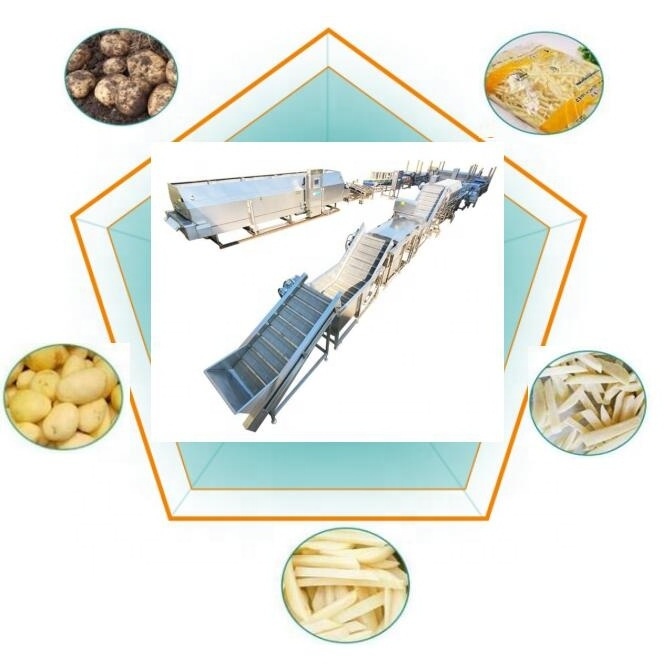 500kg 5ton/day Full Automatic Complete Frozen Semi Fried Potatoes IQF Frozen French Fry Fries Production Line Manufacture Turkey