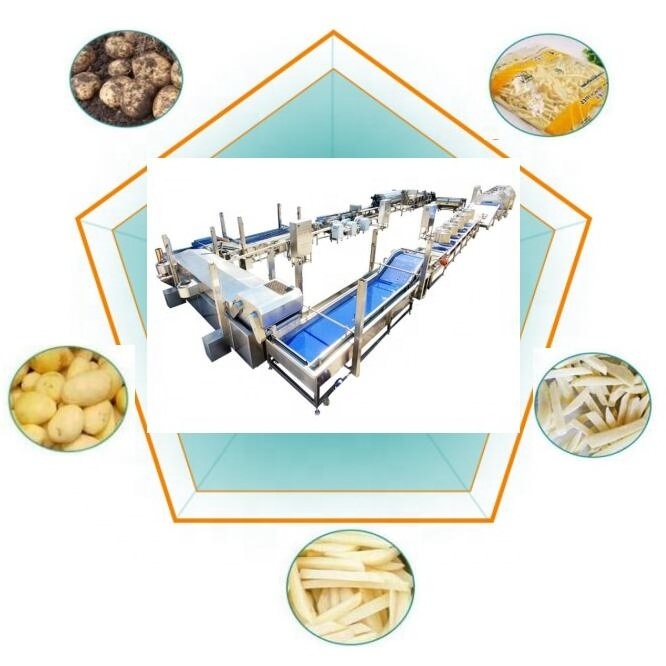 500kg 5ton/day Full Automatic Complete Frozen Semi Fried Potatoes IQF Frozen French Fry Fries Production Line Manufacture Turkey