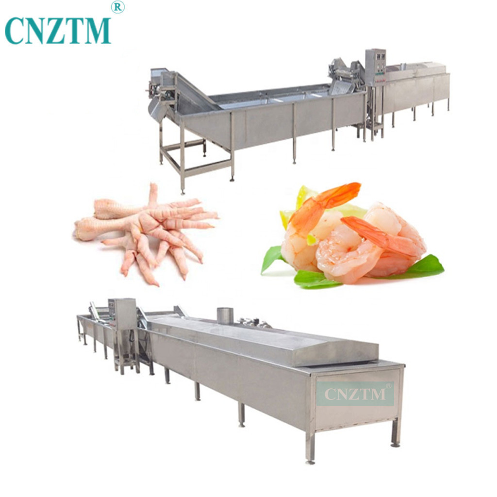 Industrial Automatic Vegetable Fruits Sweet Corn Eggplant Almond Apple Chili Mushroom Blanching Machine Washing and Drying Line