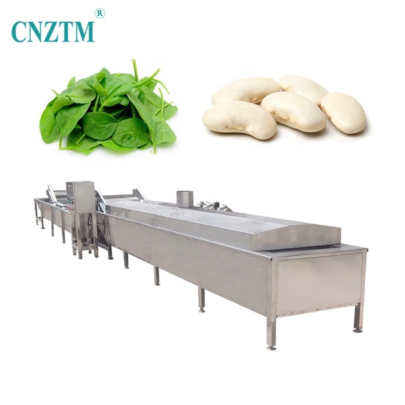 Industrial Automatic Vegetable Fruits Sweet Corn Eggplant Almond Apple Chili Mushroom Blanching Machine Washing and Drying Line