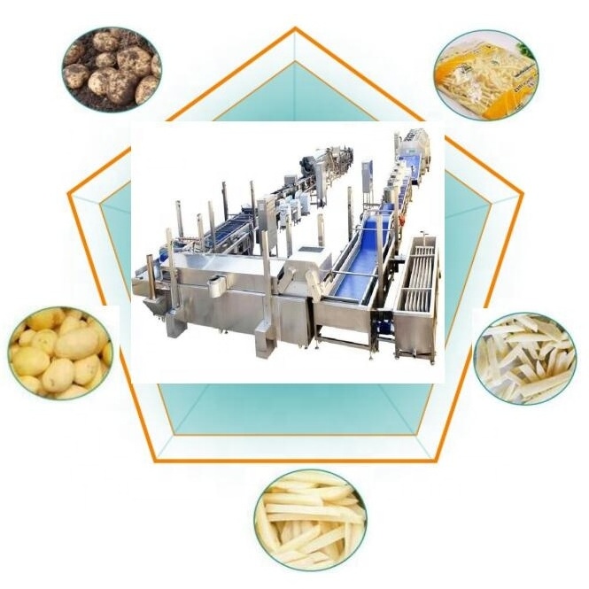 500kg 5ton/day Full Automatic Complete Frozen Semi Fried Potatoes IQF Frozen French Fry Fries Production Line Manufacture Turkey