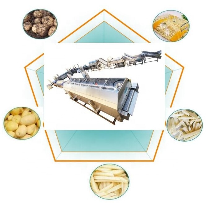 500kg 5ton/day Full Automatic Complete Frozen Semi Fried Potatoes IQF Frozen French Fry Fries Production Line Manufacture Turkey