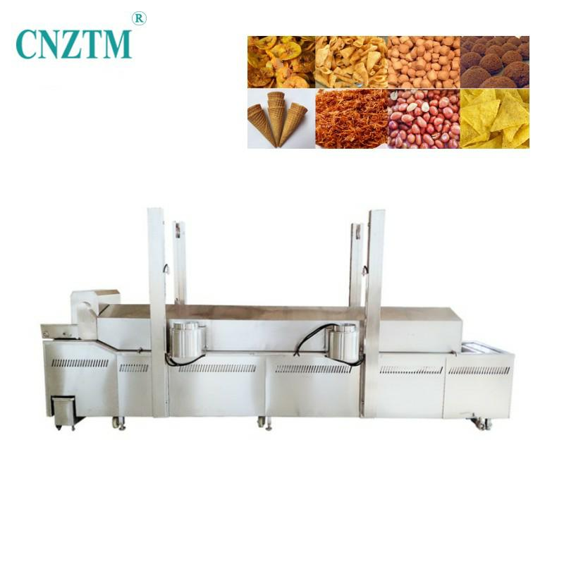 Commercial Frying Machine Continuous Oil Fryers Big Capacity Fish Crisps Continuous Tulumba Falafel Surimi Chicken Nugget Fryer