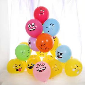 Wholesale Colorful Printed Smiling Balloons Decoration for Gifts Birthday Party 50pcs Latex Set Round Globos Latex Latex Toy