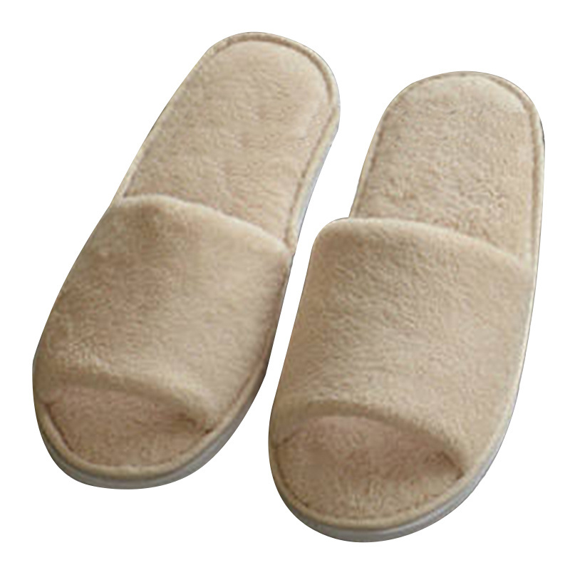 Luxury Open Toe Terry Towel Hotel slippers cheap open toe terry slipper with customized logo