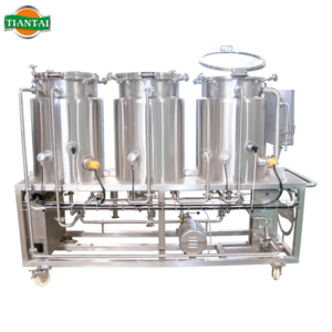 200L 1 barrel Jinan stainless steel electric heating three vessel small brewhouse brew kettle