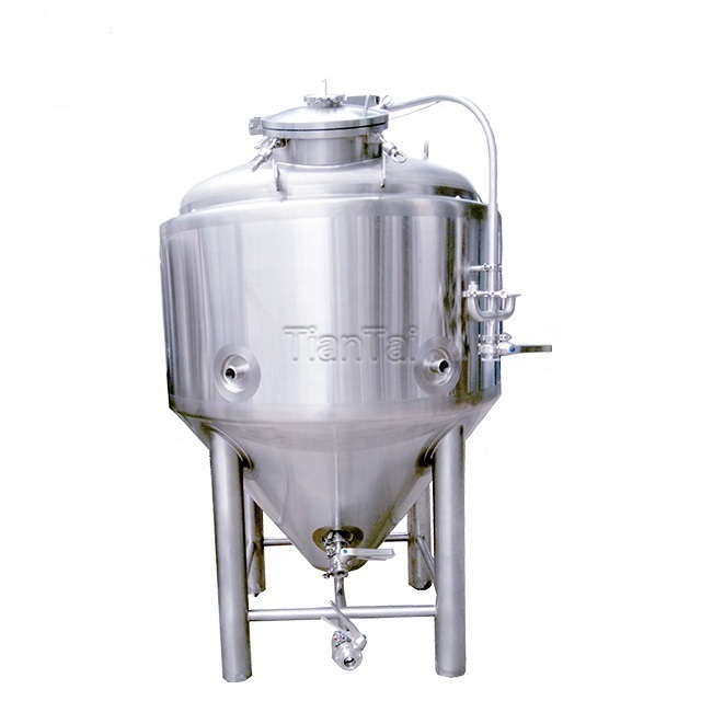 TIANTAI 2BBL beer brewing  system stacked stainless steel single wall top manway cone fermenter for beer fermenting