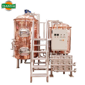 200L 2HL Red copper electric combined 3 vessel 200 liter brew kettle hotel brewery equipment