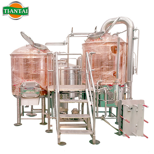 5HL 500L 4bbl complete electricity heating red copper  two vessel microbrewery equipment for sale