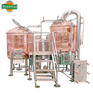 5HL 500L 4bbl complete electricity heating red copper  two vessel microbrewery equipment for sale