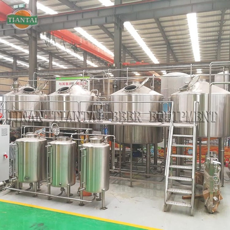 50hl 5000l Steam heated 4 vessel stainless commercial brewery with mash tun and brew kettle for sale