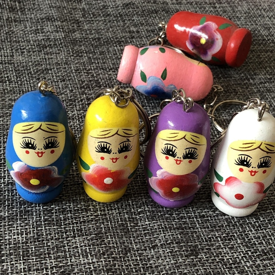 6 colors mini doll keyring russian doll keychain Matryoshka key holder