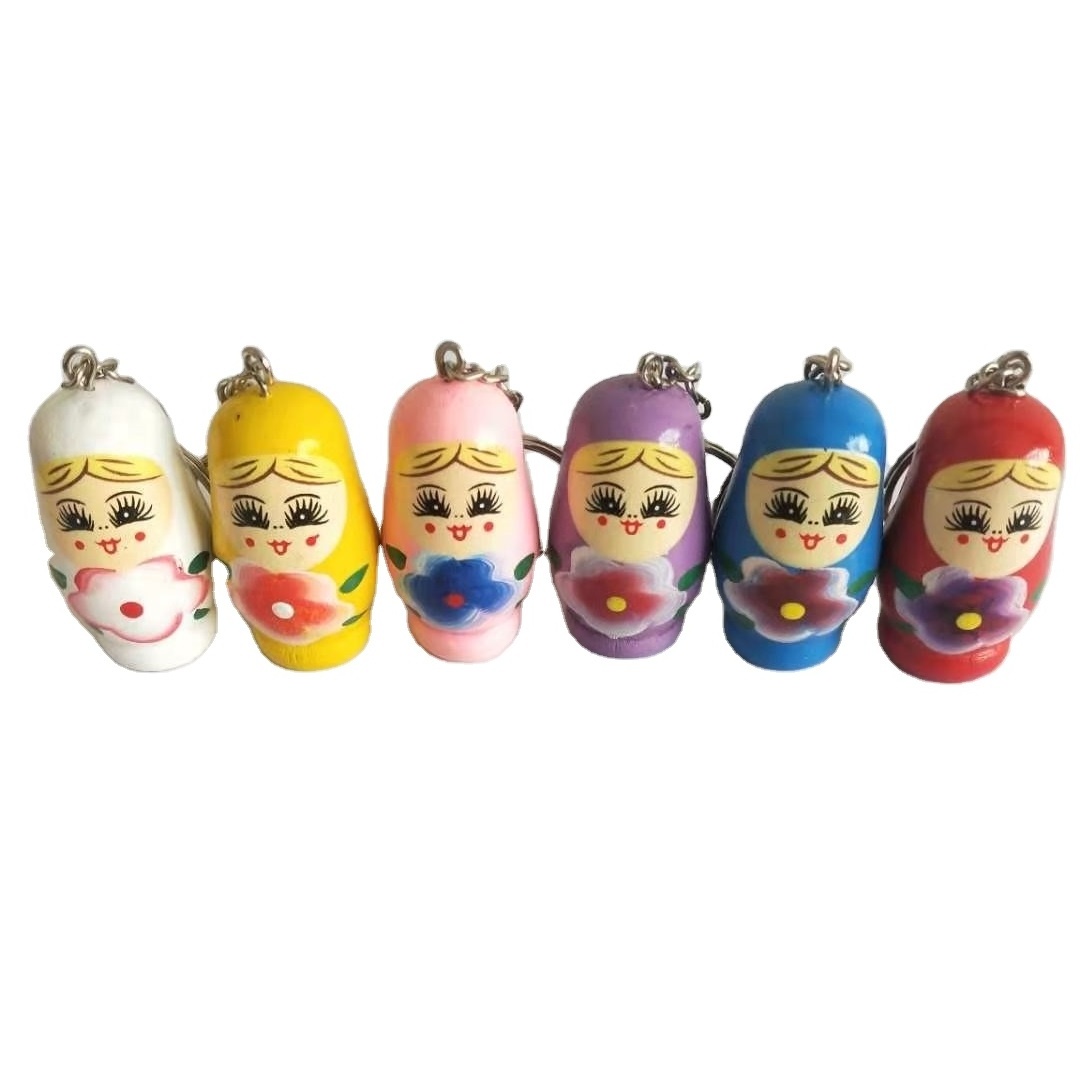 6 colors mini doll keyring russian doll keychain Matryoshka key holder