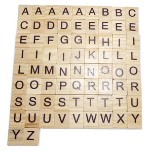 74 tiles/ set custom Wood Scrabble tile letter tiles Wooden puzzle word game letter games custom size and design acceptable