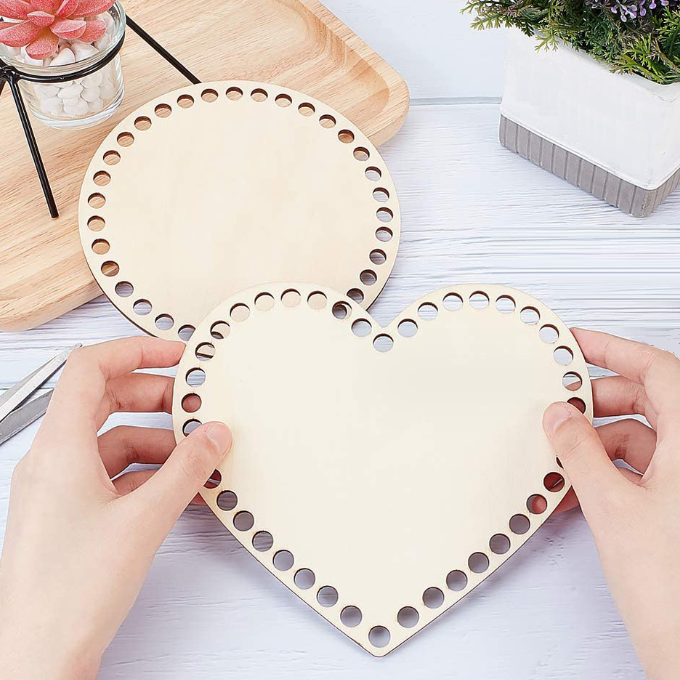 Wooden mini cross-stitch fixed frame DIY round and  heart-shaped wood small embroidery frame hole board