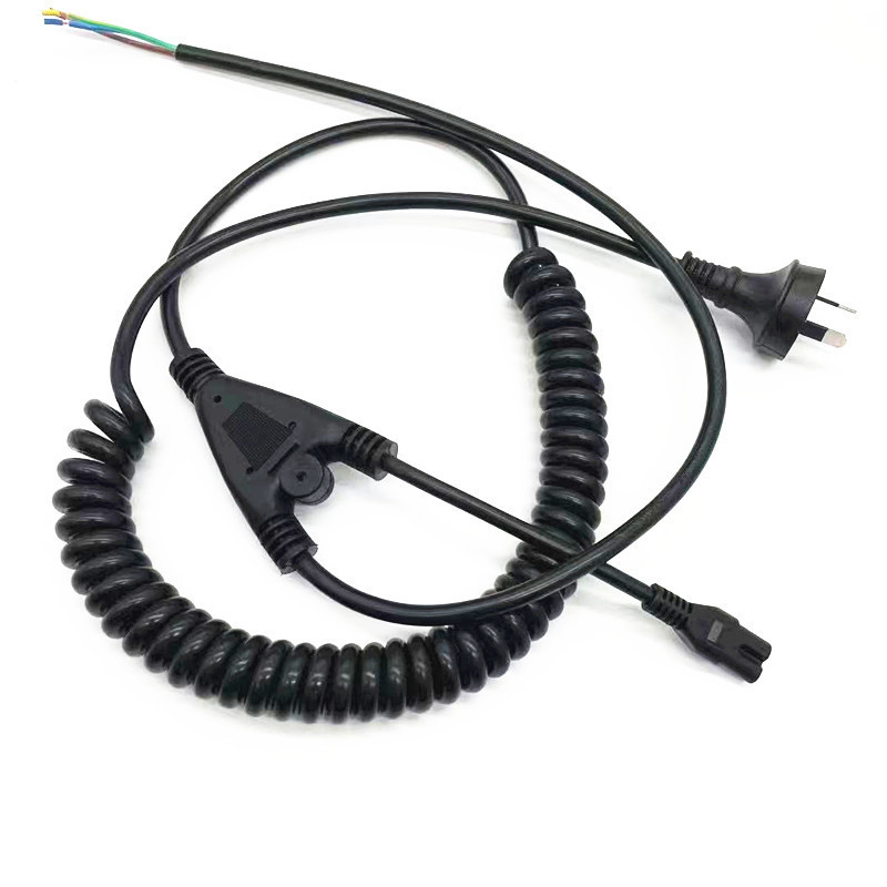 Electrical Extension Cord European Standard VDE Outdoor Waterproof PVC Sheath Cable 3 Pin Power Cord Male and Female Spiral Wire