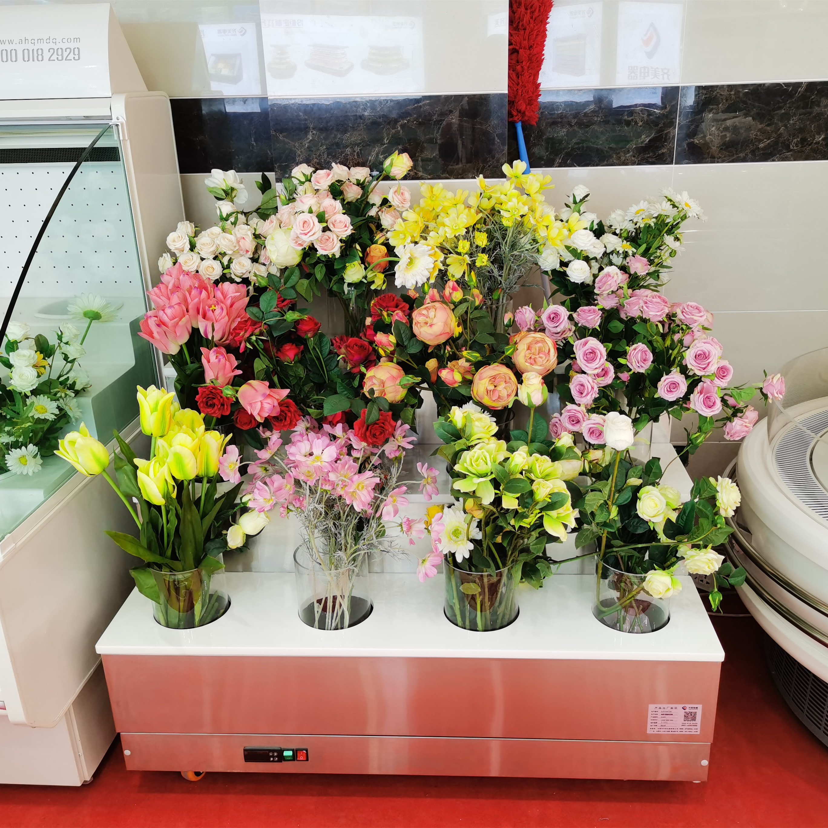 Flower Display Cooler Refrigerator Fresh Keeping Chiller with Glass Door for Florist