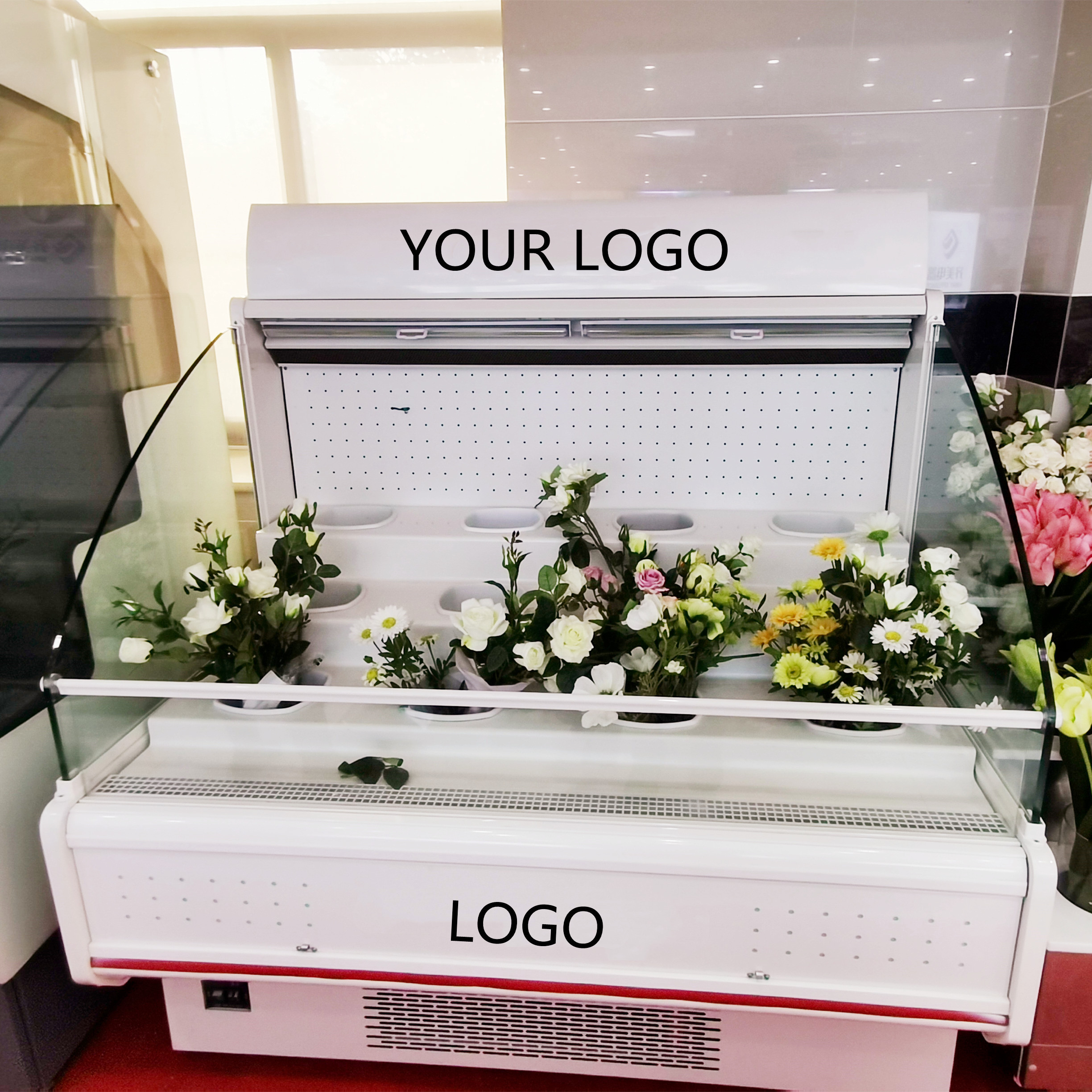 Flower Display Cooler Refrigerator Fresh Keeping Chiller with Glass Door for Florist