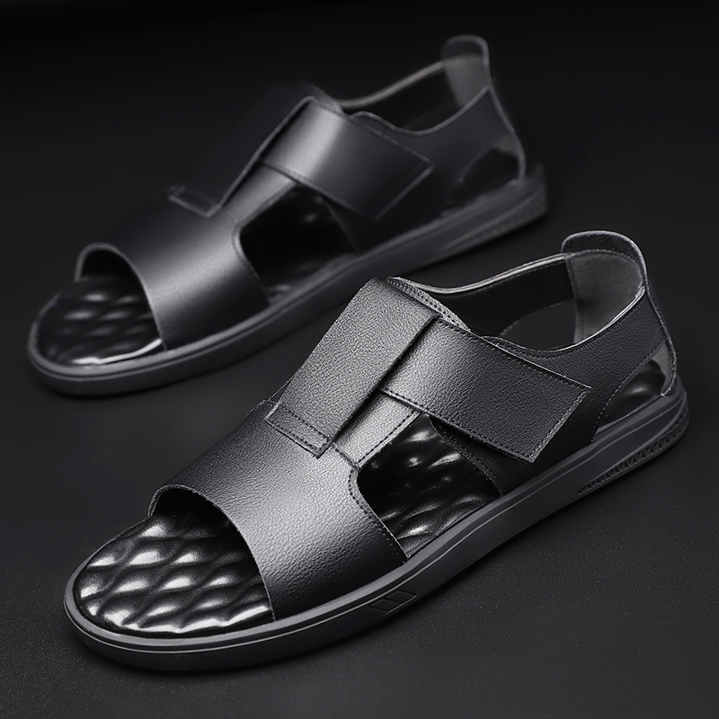 New Fashion Arabic Men's Genuine Leather Round Toe Beach Shoes Fashion High Quality Roman Sandals For Men wholesale shoes men