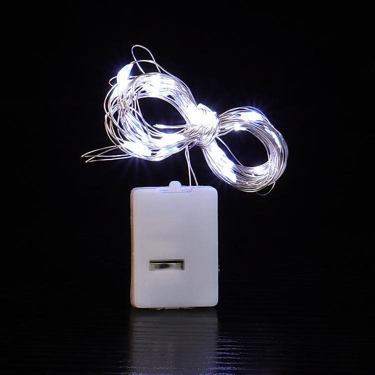 Christmas Festival Decoration Mini Micro White Box Copper Wire Light Battery Operated Led Strip String Fairy Lights