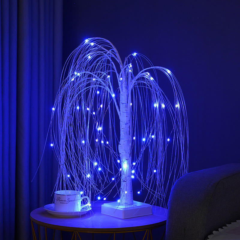 LED Willow Night Light Colorful Tree Battery powered Remote Table Lamp For Home Bedroom Wedding Christmas Indoor Decor Light