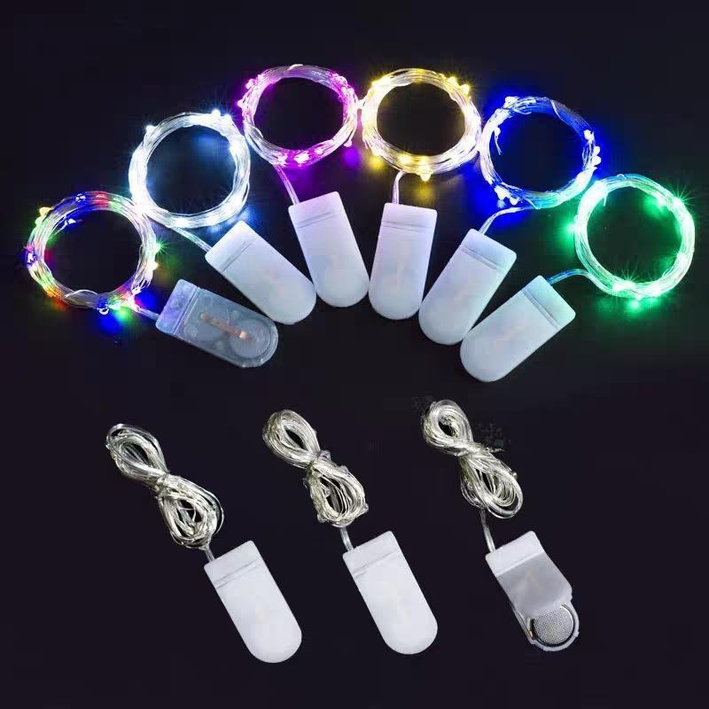 Wholesale 1m 10 Led Battery Operated Christmas Starry Lights Cr2032 Button Battery Mini Copper Wire Led Fairy String Lights