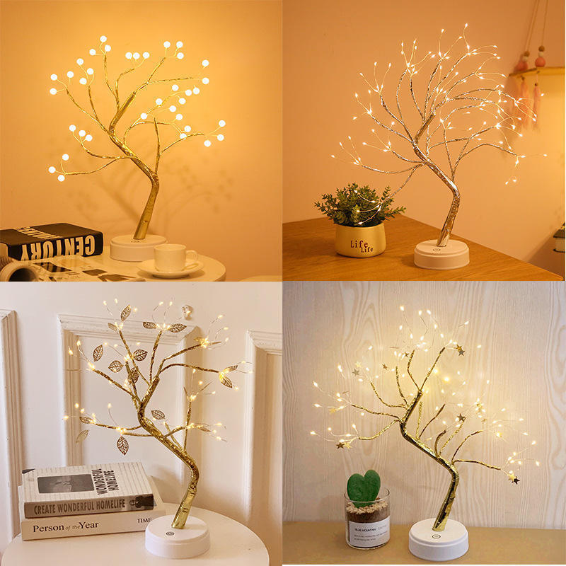 36 pearl Light 108 LED Twinkle Tree Light Room Christmas Decor Usb Rgb Table Lamp Tree Night Light