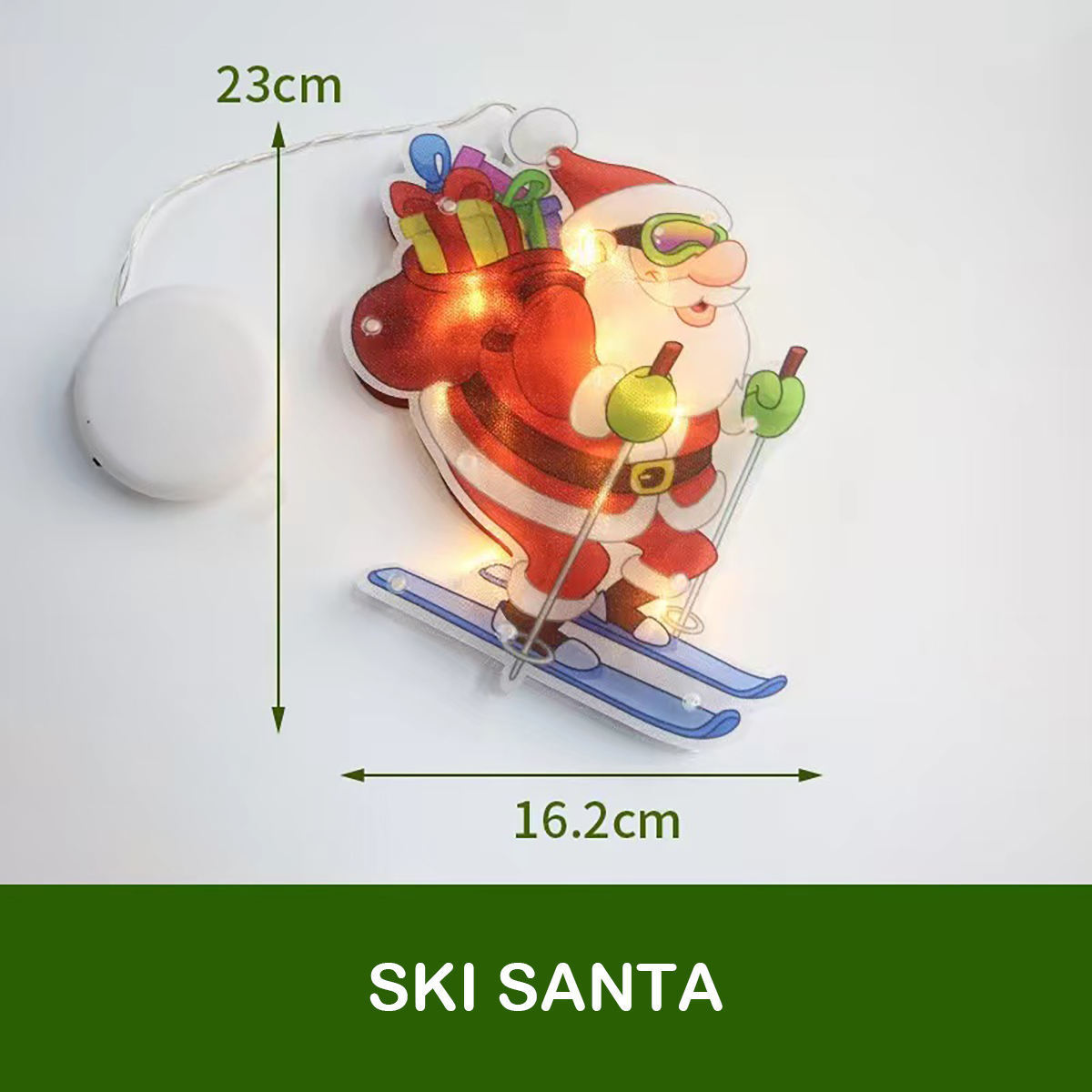 Christmas window wall pendant lights battery powered suction cups hanging Santa elk decorative lights