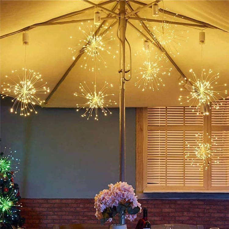 Firework Lamp Led Fairy Copper Wire Lantern String Lights Outdoor Waterproof Garden lawn yard Decorative Hanging Lamp