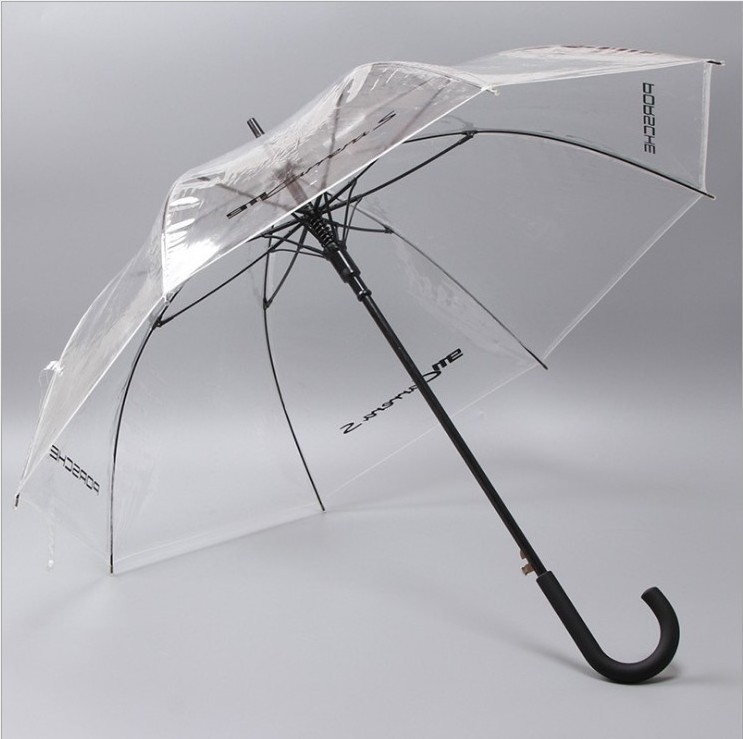 Can be customized large golf transparent straight handle advertising umbrella